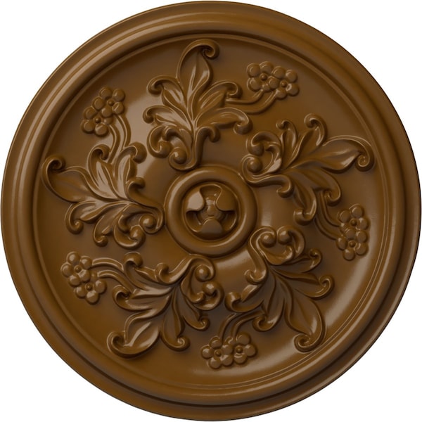 Ekena Millwork Katheryn Ceiling Medallion (Fits Canopies up to 2 1/8"), 14 1/2"OD x 2 3/4"P, Smokey Topaz CM14KTSTF - main